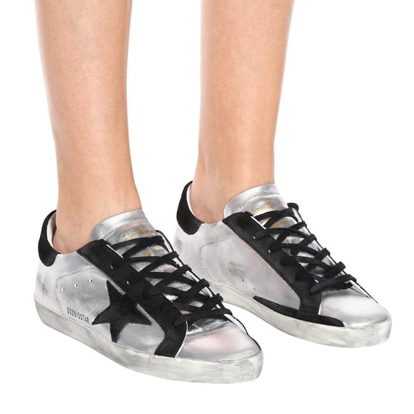 golden goose superstar metallic sneaker